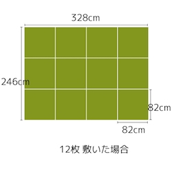 置き畳の12枚の場合の広さ