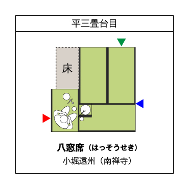 平三畳台目 八窓席(はっそうせき) 小堀遠州(南禅寺)