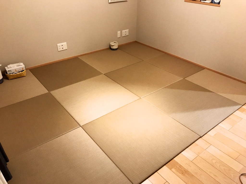 西東京市にて置き畳の製作事例 セキスイ美草 目積 モカベージュ 830mm