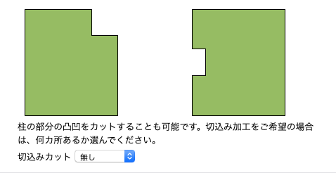 切り欠け加工