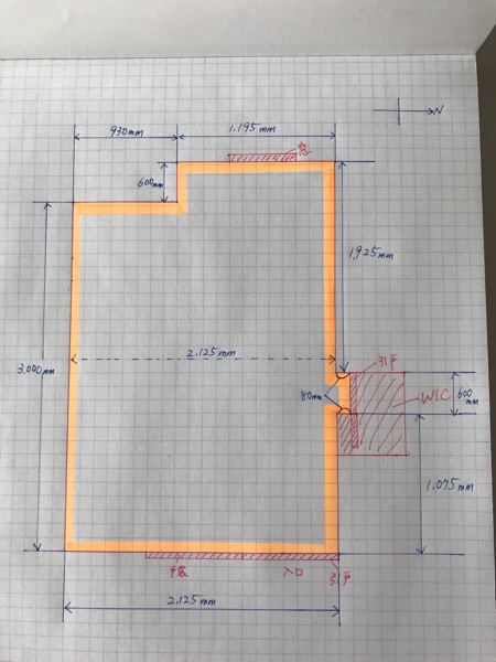 お客様からいただいた手書きの図面