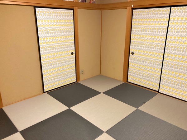 畳の価格に納得されて制作した琉球畳 清流 墨染色 銀鼠色