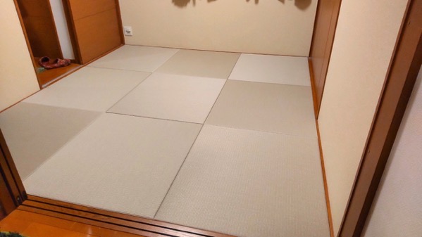 DIYで入れ替えた琉球畳清流　灰桜色　
