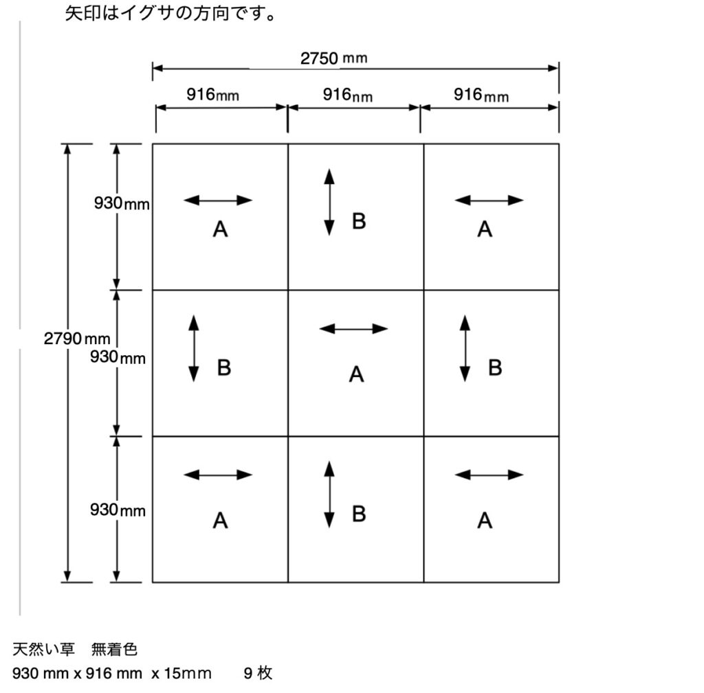 置き畳の割り付け図