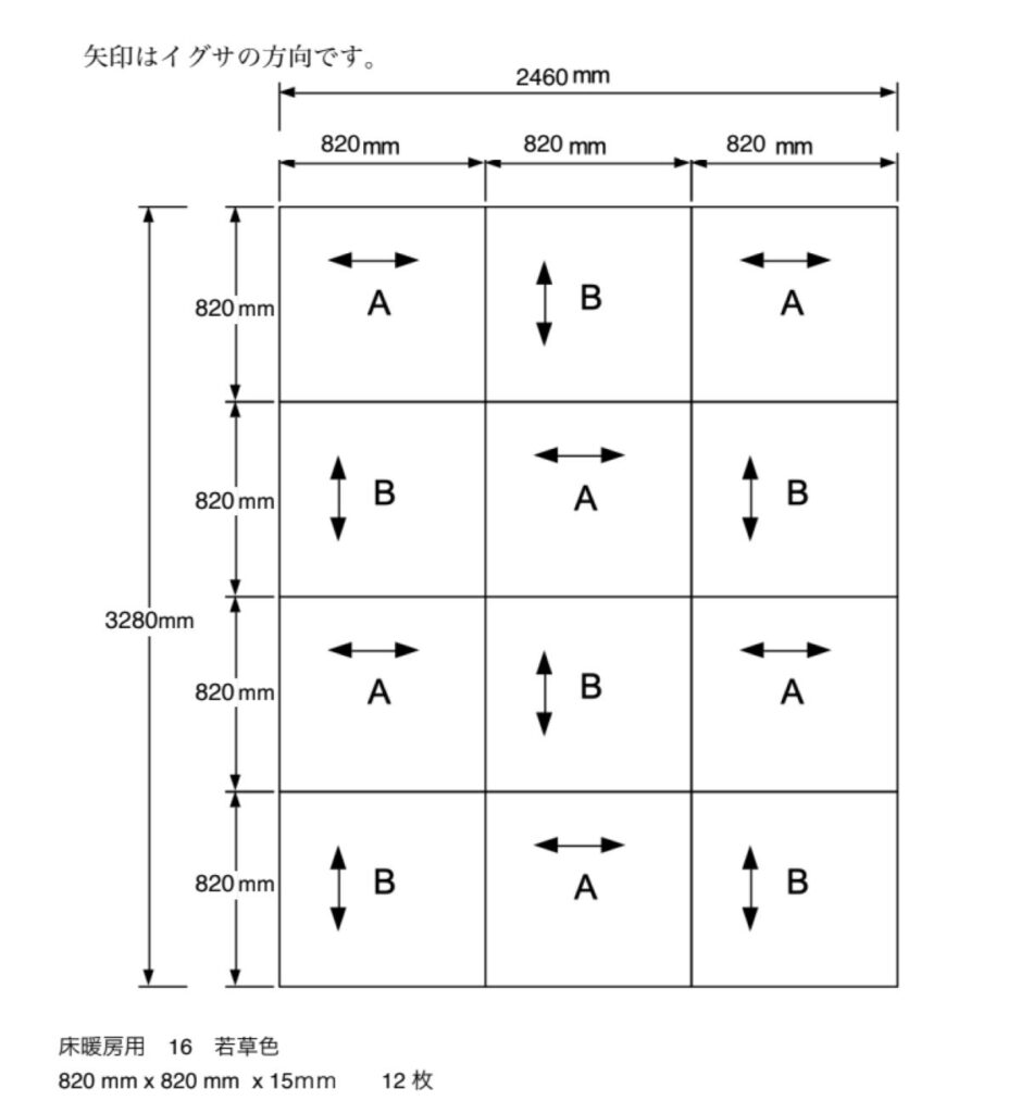 置き畳の割り付け図