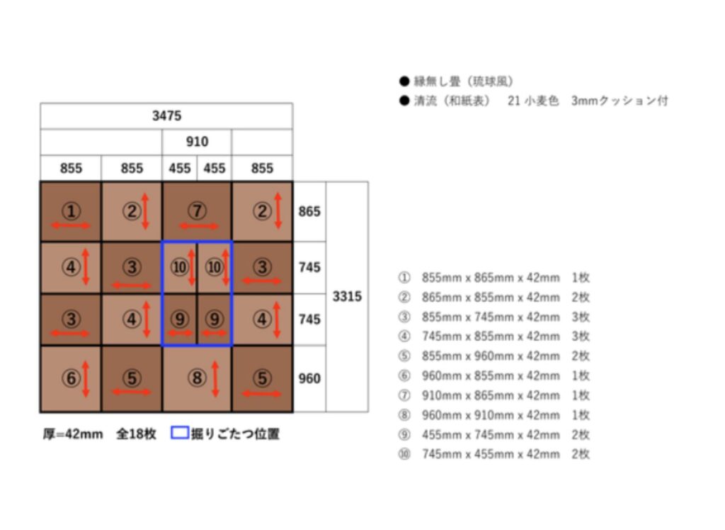 畳の割り付け図面