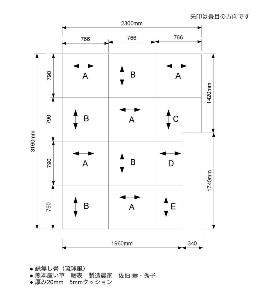 置き畳の割り付け図面